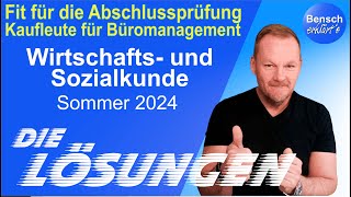 Kaufleute für Büromanagement  Prüfung Wirtschafts und Sozialkunde 2024  Die Lösungen [upl. by Ylloj]