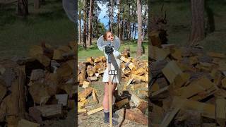 DIY FTW woodchopping battleaxe axe outdoors challenge logsplitter girlpower woodsplitting [upl. by Ibrik924]