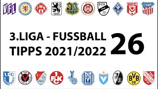 FussballTipps 3Liga  26Spieltag  Saison 20212022 [upl. by Nnylg]