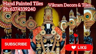 Sri Venkateswara Song Perumal lakshmi Hand Painted on Tiles Ph6374339240 Vikram Decors ampTiles [upl. by Tema]