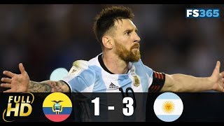 Ecuador vs Argentina  Highlights amp Goals  10 October 2017 [upl. by Krystalle]