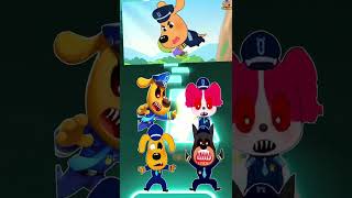 SHERIFF LABRADOR EXE vs SHERIFF PAPILLON vs DOBIE EXE X Coffin Dance Tiles Hop shorts [upl. by Atiroc93]