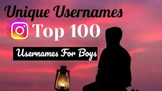 Instagram names ideastop 100 attractive Instagram Usernameusername ideas instagramnamesforboys [upl. by Cissie]