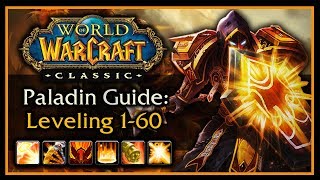 Classic WoW Paladin Leveling Guide Talents AOE Grinding Weapon amp Shield Progression Rotation [upl. by Anyahs760]