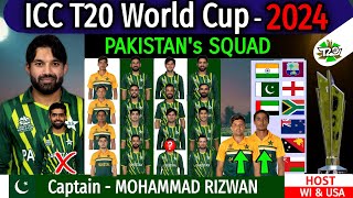 ICC T20 World Cup 2024  Pakistan Team Squad T20 World Cup 2024  T20 World Cup 2024 Pakistan Team [upl. by Harat704]