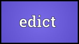 Edict Meaning [upl. by Iraj]