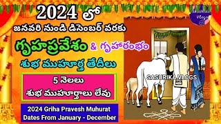 2024 Gruhapravesam Muhurtham Dates  House Warming Dates in 2024  2024 Griha Pravesh Muhurat Dates [upl. by Polard]