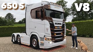 Custom Exhaust Stacks amp Chassis Work SCANIA 650 S V8 King Truck Styling [upl. by Sibley677]