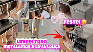 LIMPEI TUDO  INSTALAMOS A NOVA LAVA LOUÇA MIDEA 14 serviços🥳 NEM ACREDITO TESTEI COM VOCÊS💕 [upl. by Blader]