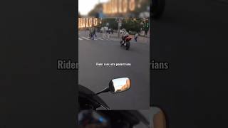 Biker Flies Over Handlebars Hitting Pedestrian  unknown [upl. by Seve]