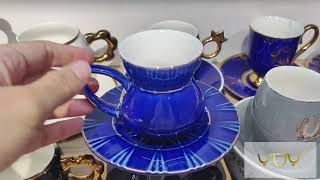 Color glazed ceramic coffee cup set 90ml 2024 coffee [upl. by Atsirtal]