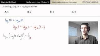 Zadanie 11  suma logarytmów zadania maturalne  działania na liczbach [upl. by Halimaj]