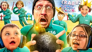 Last one holding it  BOOM FGTeeV Fam plays Crab Games 2 Best Squid Game Video Game [upl. by Navar684]