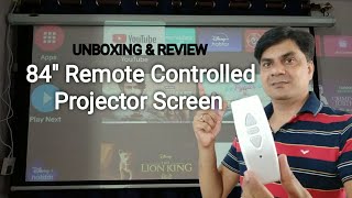 84quot Motorized Remote Controlled Projector Screen  Unboxing amp Review [upl. by Uhej]