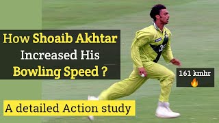 How shoaib akhtar Increased his bowling speed  detailed bowling action analysis [upl. by Laehcimaj480]