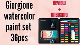 Giorgione 36 pcs watercolor set Unboxing and swatches  first impression  Is this worth the hype🧐 [upl. by Nguyen]