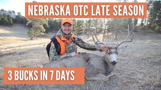 OTC LATE SEASON NEBRASKA Muzzleloader Hunt for Mule Deer and Whitetail Deer We Shot Some Bucks [upl. by Marba]