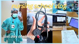 NURSING SCHOOL VLOG🩺🫀  Last week of Clinicals Kaplan Exams  Studying [upl. by Groark686]