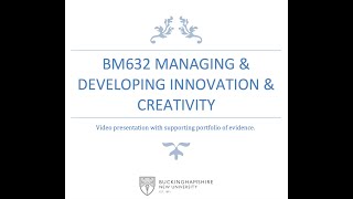 BM632 MANAGING amp DEVELOPING INNOVATION amp CREATIVITY [upl. by Attenohs]