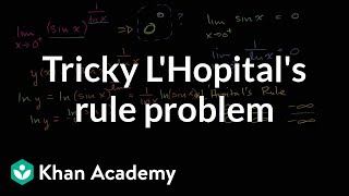 Tricky LHopitals Rule problem  Derivative applications  Differential Calculus  Khan Academy [upl. by Yerxa]