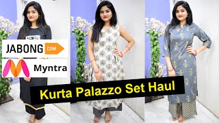 JabongMyntra Kurta Palazzo Haul Palazzo Kurta HaulKurta Palazzo Set ReviewKurta Palazzo Unboxing [upl. by Jeannette]