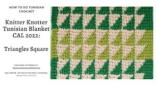 Tunisian Crochet Patterns Triangles Square FREE TUNISIANCROCHET PATTERN [upl. by Barthold733]