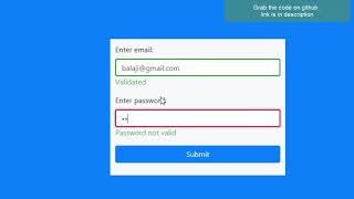 Email and password validation in JQuery [upl. by Hedy706]