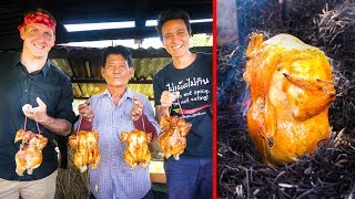 Unique Grilled Chicken  DONT TRY THIS AT HOME with Sonny Side  ไก่อบฟาง [upl. by Anauqat]