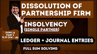 dissolution of a partnership firm  one partner insolvent  insolvency  full question solving [upl. by Long]