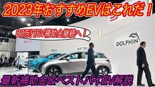 【2023年EV購入完全ガイド】最大80万円のEV補助金は来年も継続へ！〜2023年に購入するべきEVトップ10を解説 [upl. by Hguh]