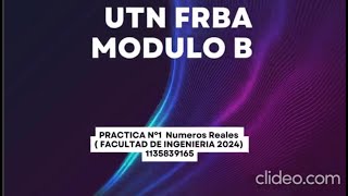 MODULO B UTN FRBA PRACTICA 1  EJERCICIO 1 [upl. by Vanni]