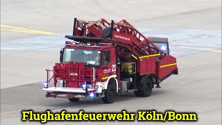 Flughafenfeuerwehr Rettungstreppe  HLF20 Werkfeuerwehr KölnBonn Airport [upl. by Ilana]