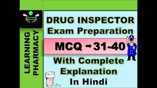 Drug Inspector  Exam Preparation  MCQ 3140  In Hindi  ड्रग इंस्पेक्टर परीक्षा की तैयारी  हिंदी [upl. by Forkey314]