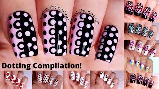 10 Easy Dotting Tool Nail Designs Compilation – by Moonlight Nail Art [upl. by Navinod]