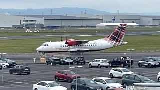 Loganair taxiing at BHD [upl. by Ahsirpac]