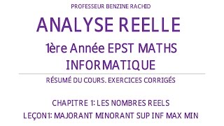 EXERCICES ANALYSE 1ERE ANNEE CHAP1 LECON1 [upl. by Eniamrahc152]