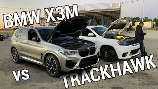 BMW X3M vs Jeep Trackhawk 14 Mile Drag Races [upl. by Granger]