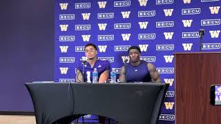 Husky Football Week 1 post game interview with Jonah Coleman and Alphonso Tuputala [upl. by Elagiba221]