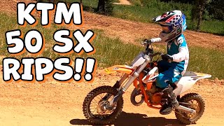 2021 KTM 50 SX Dirt Bike First Test Ride [upl. by Yusem]