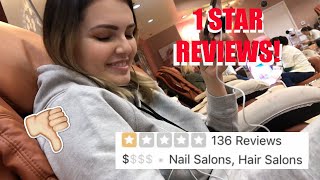 NAIL TECH GOES TO THE WORST REVIEWED NAIL SALON IN HER CITY shocked [upl. by Chon779]