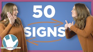 50 Basic ASL Conversational Signs [upl. by Nnylram119]