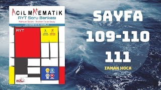 ACİL MATEMATİK AYT ÇÖZÜMLERİ SAYFA  109110111 2019 [upl. by Bullock432]