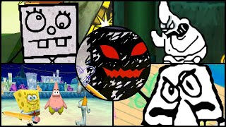 Drawn to Life SpongeBob Edition  All Bosses No Damage 4K [upl. by Narmi]