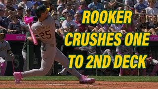 Brent Rooker crushes home run to second deck vs Mariners  51224  Oakland As highlights [upl. by Cayla]