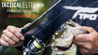 TFO Tactical Elite Bass 76quot Medium Light Spinning Rod  Go To Smallmouth Rod [upl. by Gerkman]