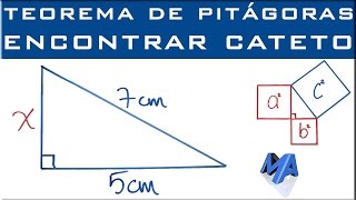 Teorema de Pitágoras  Encontrar un cateto [upl. by Sirc]