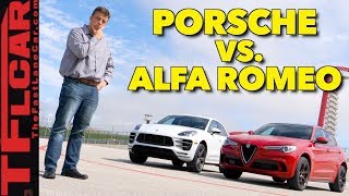 Which Is Faster Alfa Romeo Stelvio Quadrifoglio vs Porsche Macan Turbo [upl. by Meeharb]