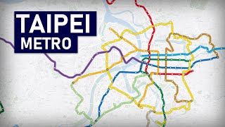 Evolution of the Taipei Metro 19962030 geographic map [upl. by Ynez]