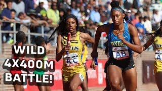 EPIC Race Between Hydel amp Bullis School In Championship Of America Girls 4x400m At Penn Relays 2024 [upl. by Lobiv]