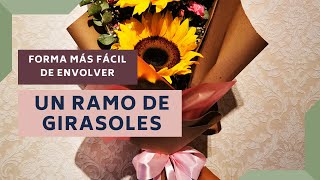 Como hacer un RAMO DE GIRASOLES 🌻 Tan fácil envolver en 3 minutos girasoles para hacer un ramo [upl. by Enawd]